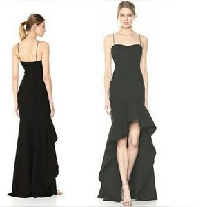 LIKELY Revolve Vita Black Sweetheart Neckline High Low Maxi Gown Size 0